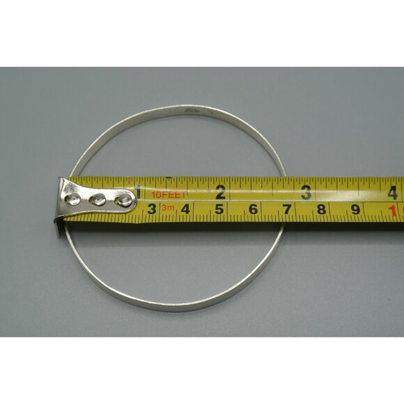 Silver Bracelet Plain Bangle Style 10.17g Sterling 925 2.75" Diameter DCJ Mark - Picture 8 of 8